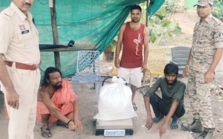 सवा लाख रुपये के  गांजा की तस्करी करते 2 अन्तर्राज्जीय तस्कर पुलिस की गिरफ्त में