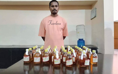 अवैध शराब बेचते पकड़ा गया युवक, 43 पौवा देशी मदिरा जब्त