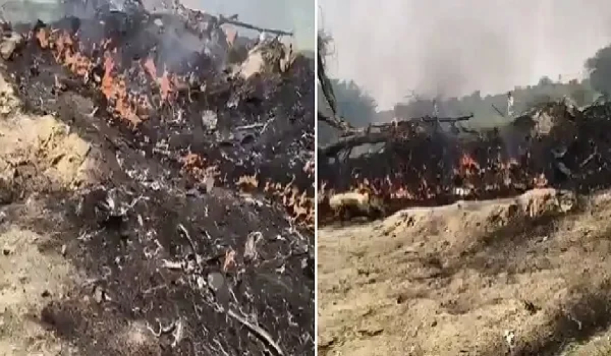 चूरू में भारतीय वायु सेना का फाइटर जेट क्रैश, हादसे में दो लोगों की मौत,मिले मलबा