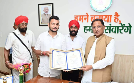 रायपुर: राष्ट्रपति पुरस्कार विजेता देवाशीष और मनतृप्त कौर ने CM से की मुलाकात