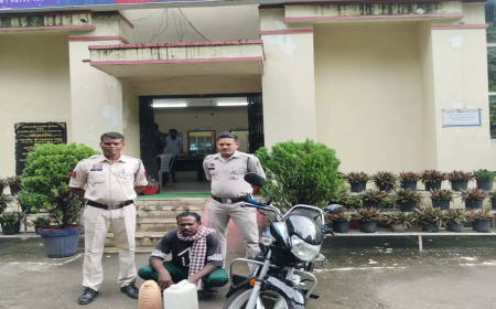 रायगढ़ में अवैध शराब की धरपकड़: आरोपी गिरफ्तार...15 लीटर शराब और मोटरसाइकिल जब्त