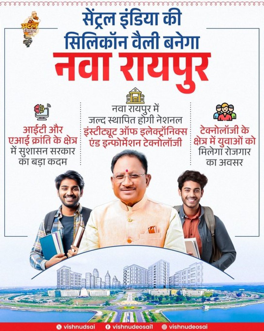 नवा रायपुर बनेगा आईटी और टेक्नोलॉजी हब, खुलेंगे नए अवसर