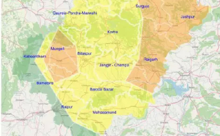 छत्तीसगढ़ में भारी बारिश का अलर्ट, कई जिलों में येलो वार्निंग जारी