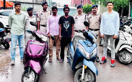 दोपहिया वाहन चोरी के आरोप में दो उड़ीसा निवासी गिरफ्तार