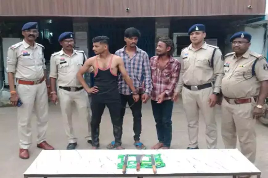 पुलिस की बड़ी कार्रवाई, धारदार हथियार लहराने वाले तीन आरोपी गिरफ्तार