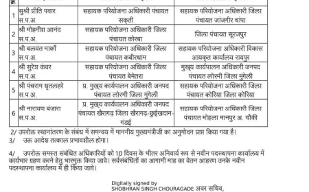 पंचायत विभाग में बड़े तबादले, 40 अधिकारियों को किया स्थानांतरित
