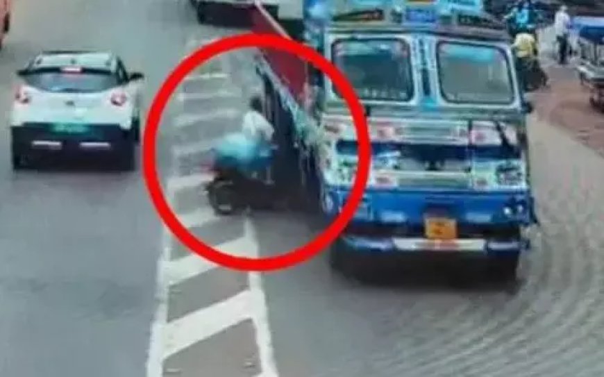 बालोद सड़क हादसा: ट्रक से टकराई बाइक, सवार की मौके पर मौत, CCTV फुटेज आया सामने