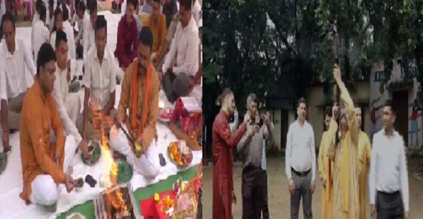 विजयादशमी के मौके पर शस्त्र पूजन का आयोजन, शस्त्रों की विधिवत पूजा कर की गई हर्ष फायरिंग