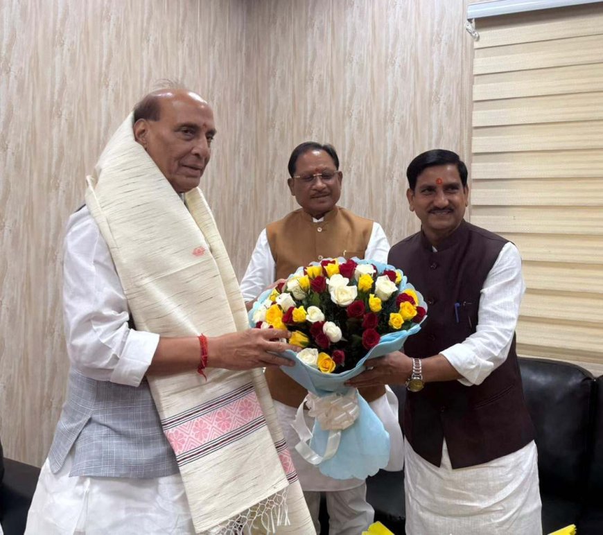 सीएम विष्णु देव साय ने रक्षा मंत्री राजनाथ सिंह से की मुलाकात, बिलासपुर एयरपोर्ट विस्तार पर हुई अहम चर्चा