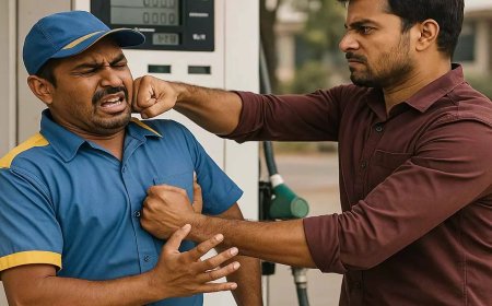 पेट्रोल पंप पर मारपीट: ग्राहक ने कर्मचारियों पर किया हमला, CCTV से जांच शुरू