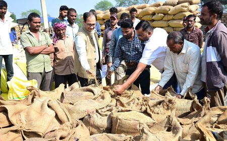 किसानों को धान बेचने में न हो असुविधा : कलेक्टर ने धान खरीदी केंद्रों का निरीक्षण कर व्यवस्थाओं का लिया जायजा