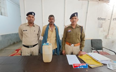 बिटकुला गांव में अवैध महुआ शराब बेचने वाला पकड़ा गया...6 लीटर कच्ची शराब जप्त...सीपत पुलिस की कार्रवाई