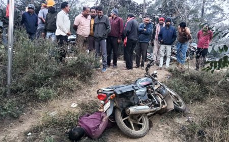 हरदीबाजार में सड़क दुघर्टना पवन श्रीवास की मौत,परिजन थाने पहुंचकर की कार्रवाई की मांग