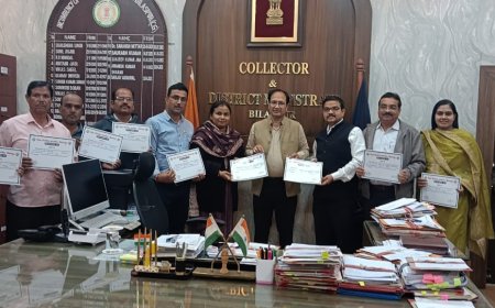 कलेक्टर ने शत प्रतिशत डिजिटाइजेशन का काम करने वाले अधिकारी-कर्मचारियों को किया सम्मानित