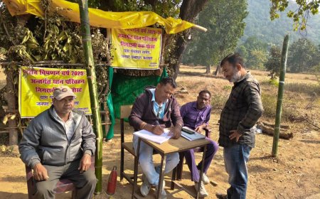 ग्राम लबेद में अवैध धान परिवहन पर रोक के लिए बेरियर,सुरक्षा बल की मांग