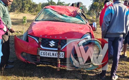 कुकदा में तेज रफ्तार बलेनो अनियंत्रित होकर पलटी, बड़ा हादसा टला — चालक को हल्की चोट, बाकी तीन सुरक्षित