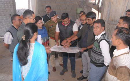 प्रधान जिला एवं सत्र न्यायाधीश और कलेक्टर ने निर्माणाधीन नवीन जिला एवं सत्र न्यायालय भवन का किया निरीक्षण...शत प्रतिशत गुणवत्ता सुनिश्चित करते हुए निर्धारित समयावधि में निर्माण कार्य को पूरा करने के दिए निर्देश