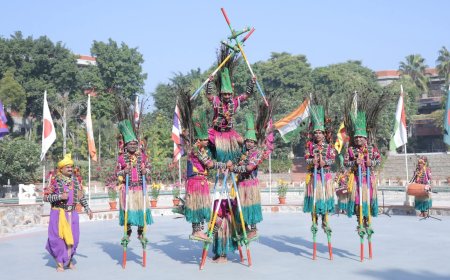 छत्तीसगढ़ की लोक कला गेड़ी नृत्य को यूनेस्को ने सराहा...दिल्ली में 180 देशों के प्रतिनिधियों के समक्ष छत्तीसगढ़ की लोक संस्कृति का प्रदर्शन...शहर की लोक श्रृंगार भारती संस्था द्वारा अंतर्राष्ट्रीय मंच पर छत्तीसगढ़ की लोक कला  का प्रदर्शन