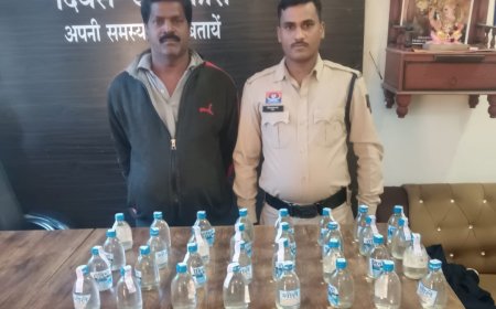 ग्राम नगोई में चोरी -छिपे बिक रही थी अवैध शराब...32 पाव देशी प्लेन शराब जब्त...सरकण्डा पुलिस ने दबोचा आरोपी