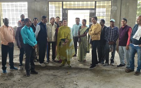 तेलुगू समाज सामुदायिक भवन निर्माण का निरीक्षण महापौर पूजा विधानी ने किया