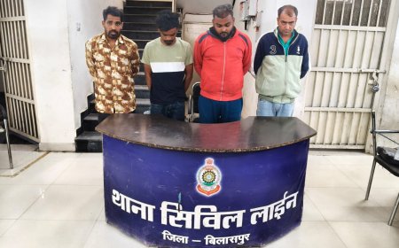 बिलासपुर सिविल लाइन थाना क्षेत्र में अशांति फैलाने वाले 4 बदमाशों पर प्रतिबंधात्मक कार्रवाई