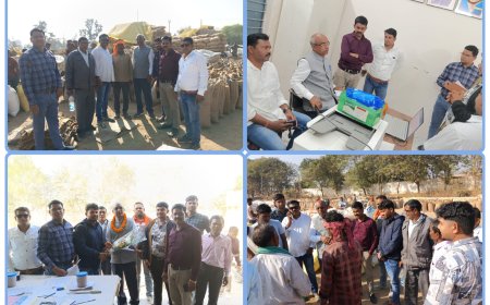 धान खरीदी केंद्रों का अध्यक्ष ध्रुव कुमार मिर्धा ने किया औचक निरीक्षण...अधिकारियों को दिए आवश्यक निर्देश...छत्तीसगढ़ चर्म शिल्पकार विकास बोर्ड के अध्यक्ष का दौरा