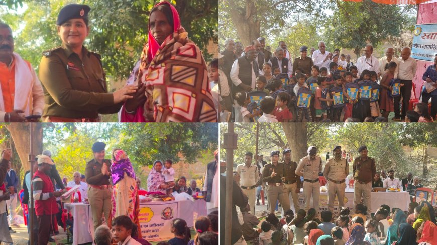 चेतना’ अभियान के अंतर्गत ‘सियान चेतना सम्मान’ कार्यक्रम, ग्रामीणों को किया गया जागरूक...बैगा परिवारों को कंबल शॉल स्वेटर एवम बच्चो को स्कूल बैग वितरित किया गया