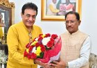 रायपुर : मुख्यमंत्री विष्णुदेव साय से सुप्रसिद्ध अभिनेता नीतिश भारद्वाज ने की सौजन्य मुलाकात
