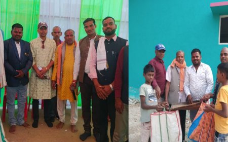 मां शाकंभरी जयंती पर सराईपाली में भव्य आयोजन, छेरछेरा पर बच्चों को सरपंच संजय राज ने दिया दान