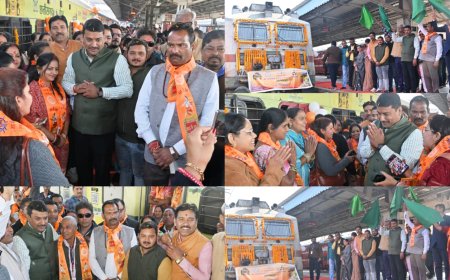 श्री रामलला दर्शन योजना : संभाग से 850 और जिले के 225 श्रद्धालु अयोध्या धाम के लिए हुए रवाना...बेलतरा विधायक सुशांत शुक्ला ने दिखाई हरी झंडी