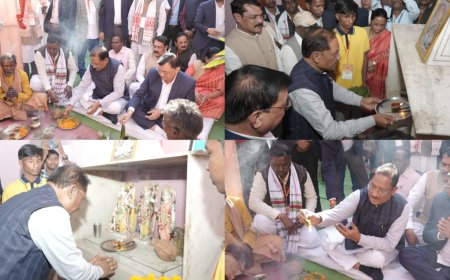 मुख्यमंत्री विष्णु देव साय ने गौरा-गौरी की पूजा कर प्रदेशवासियों के खुशहाली की कामना की