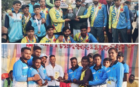 ब्राईट स्टार क्रिकेट टीम के तत्वधान में अयोजित क्रिकेट टूर्नामेंट में घुटकू ने बाजी मारी