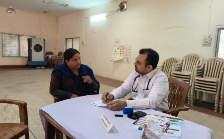 कल्याण भवन में स्वास्थ्य परीक्षण शिविर का आयोजन...स्वस्थ दिन-चर्या ही स्वास्थ्य की कुंजी - ए.के. अम्बस्ट