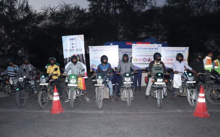 राष्ट्रीय सड़क सुरक्षा माह : रायपुर-बिलासपुर हाइवे पर चलाया गया जागरूकता अभियान...वाहन चालकों को हेलमेट वितरित, ब्लड डोनेशन कैंप का भी आयोजन