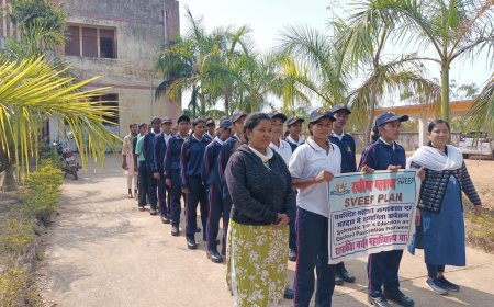 शासकीय नवीन महाविद्यालय पाली में  मतदाता जागरूकता रैली का  हुआ आयोजन