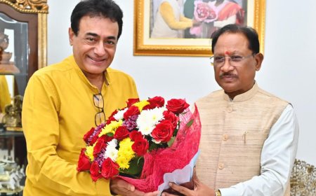 रायपुर : मुख्यमंत्री विष्णुदेव साय से सुप्रसिद्ध अभिनेता नीतिश भारद्वाज ने की सौजन्य मुलाकात