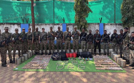 थाना मद्देड़ क्षेत्रान्तर्गत सुरक्षा बलों की बड़ी कार्यवाही,16 प्रेशर IED और माओवादी डम्प बरामद