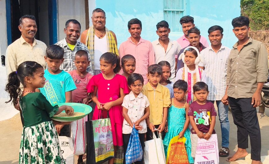 बोईदा सहित आसपास के गांवों में घर-घर जाकर बच्चों ने मांगा छेर छेरा