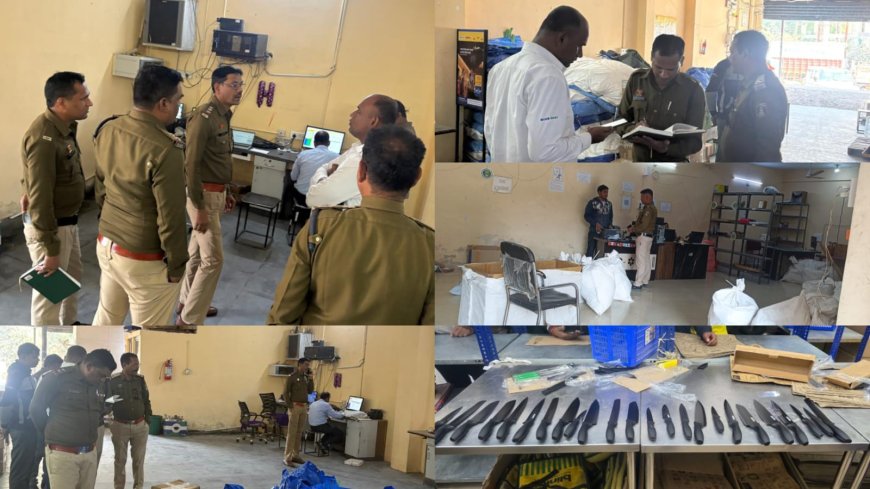 ऑनलाइन वेयरहाउसों पर पुलिस का सख्त शिकंजा बिलासपुर में Amazon - Filpkart समेत कई गोदामों पर संयुक्त रेड,चाकू जब्त