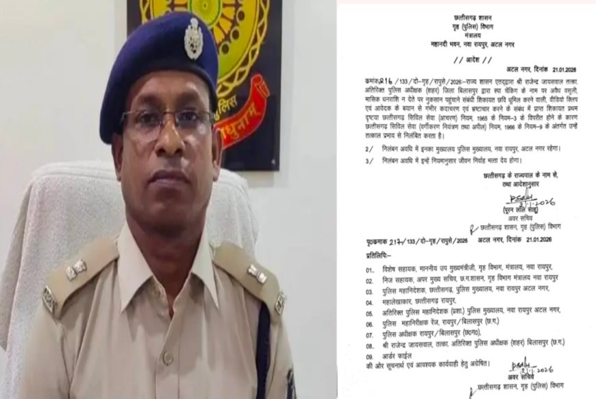 बिलासपुर के एएसपी राजेन्द्र जायसवाल निलंबित,देखिए आदेश