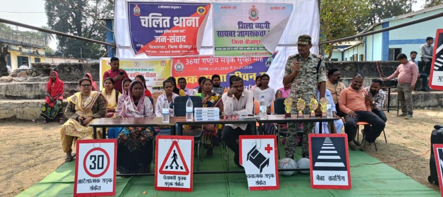 नेलनसनार में यातायात जागरूकता रथ पहुंचा, सड़क सुरक्षा संदेश के साथ बच्चों और नागरिकों में उत्साह भरा जनजागरण कार्यक्रम