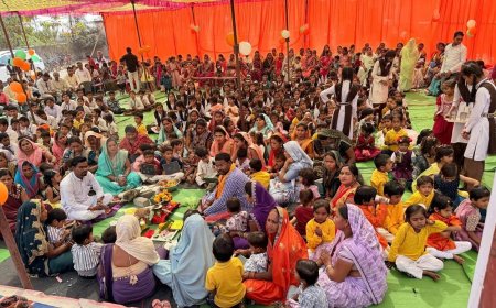 सरस्वती शिशु मंदिर चंदखुरी–बैतलपुर में विद्यारंभ संस्कार, शिशु नगरी एवं मातृ सम्मेलन संपन्न