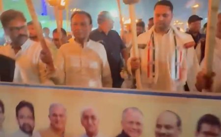 मनरेगा, धान खरीदी, जमीन गाइडलाइन सहित विभिन्न मुद्दों को लेकर निकाली गई मशाल रैली