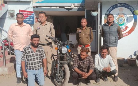 बाइक चोरी करने वाले तीन आरोपी पुलिस गिरफ्त में, चोरी की बुलेट बरामद