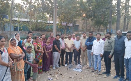 दीपका के वार्ड क्रमांक 01 में 28.34 लाख की लागत से स्ट्रीट लाइट एवं विद्युत पोल स्थापना कार्य का भूमि पूजन