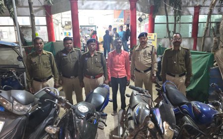 सिम्स अस्पताल से मोटरसाइकिल चोरी का खुलासा, 5 वाहन बरामद