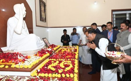 आध्यात्मिक मूल्यों एवं संस्कारों की पाठशाला है अघोर गुरु पीठ बनोरा : मुख्यमंत्री विष्णुदेव साय...रायगढ़ प्रवास के दौरान अघोर गुरु पीठ पहुंचे मुख्यमंत्री, गुरु दर्शन कर लिया आशीर्वाद