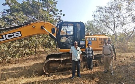 अवैध रेत उत्खनन पर बड़ी कार्रवाई...02 चैन माउंटेन मशीन एवं 03 ट्रैक्टर जब्त