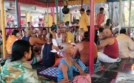 भैरव बाबा मंदिर में वैदिक मंत्रोच्चार के बीच 25 बटुकों का उपनयन संस्कार संपन्न