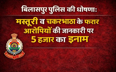 बिलासपुर पुलिस की घोषणा: मस्तूरी व चकरभाठा के फरार आरोपियों की जानकारी पर 5 हजार का इनाम